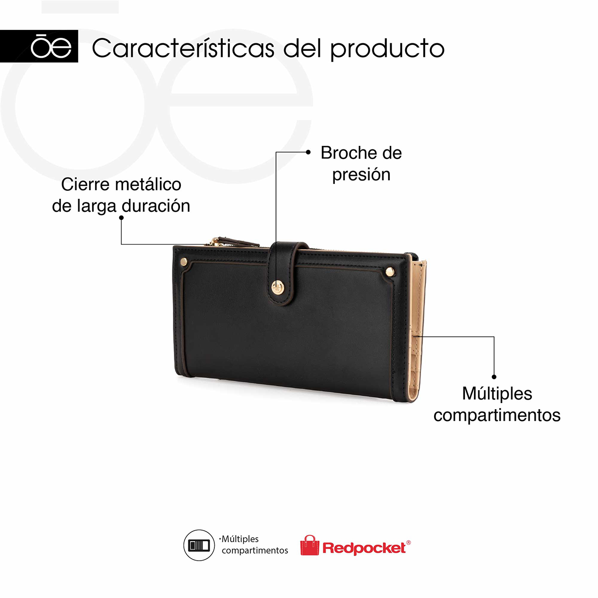 Billetera Flap Cloe Camel para Mujer image number null