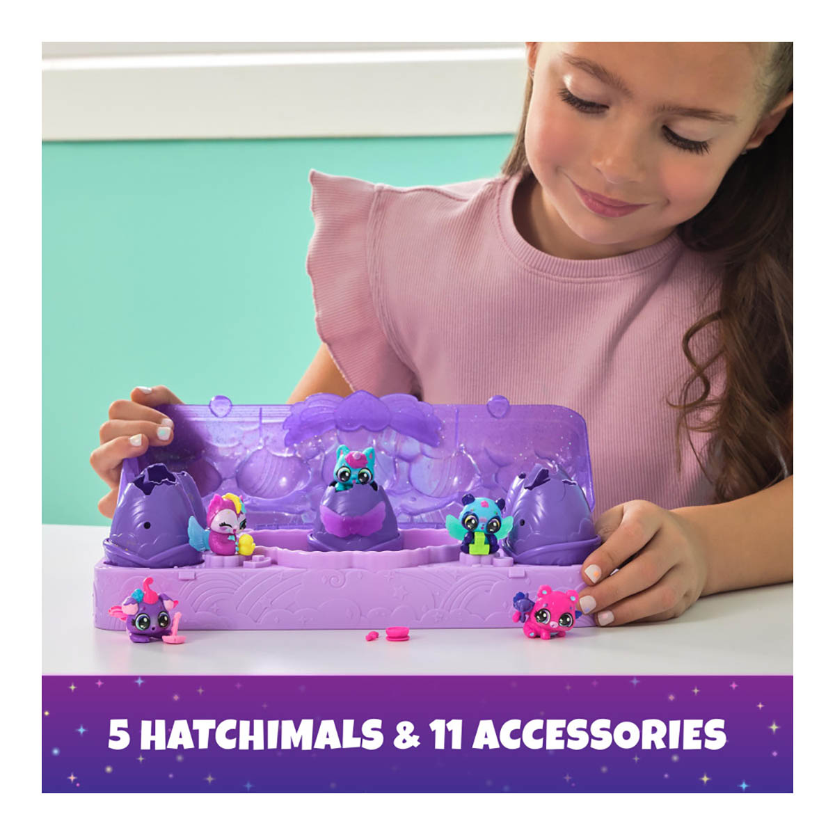 Set de Figuras Sorpresa HATCHIMALS Alive Carton Neon Rainbow image number null