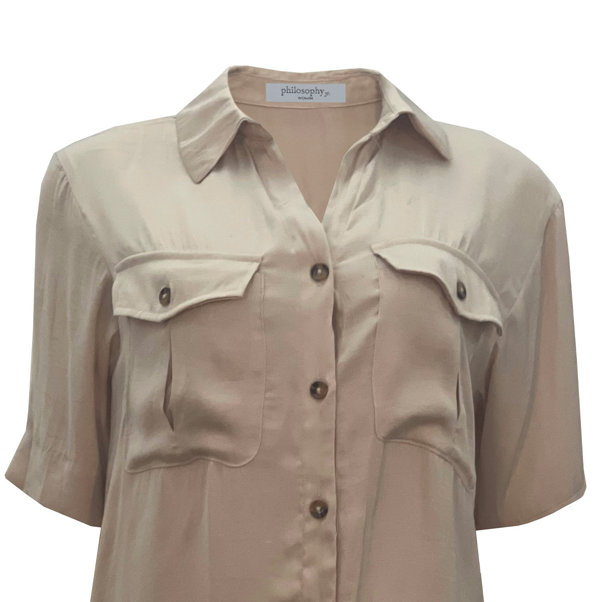 Blusa Lisa con Bolsillos Philosophy Woman Talla Chica para Mujer image number null