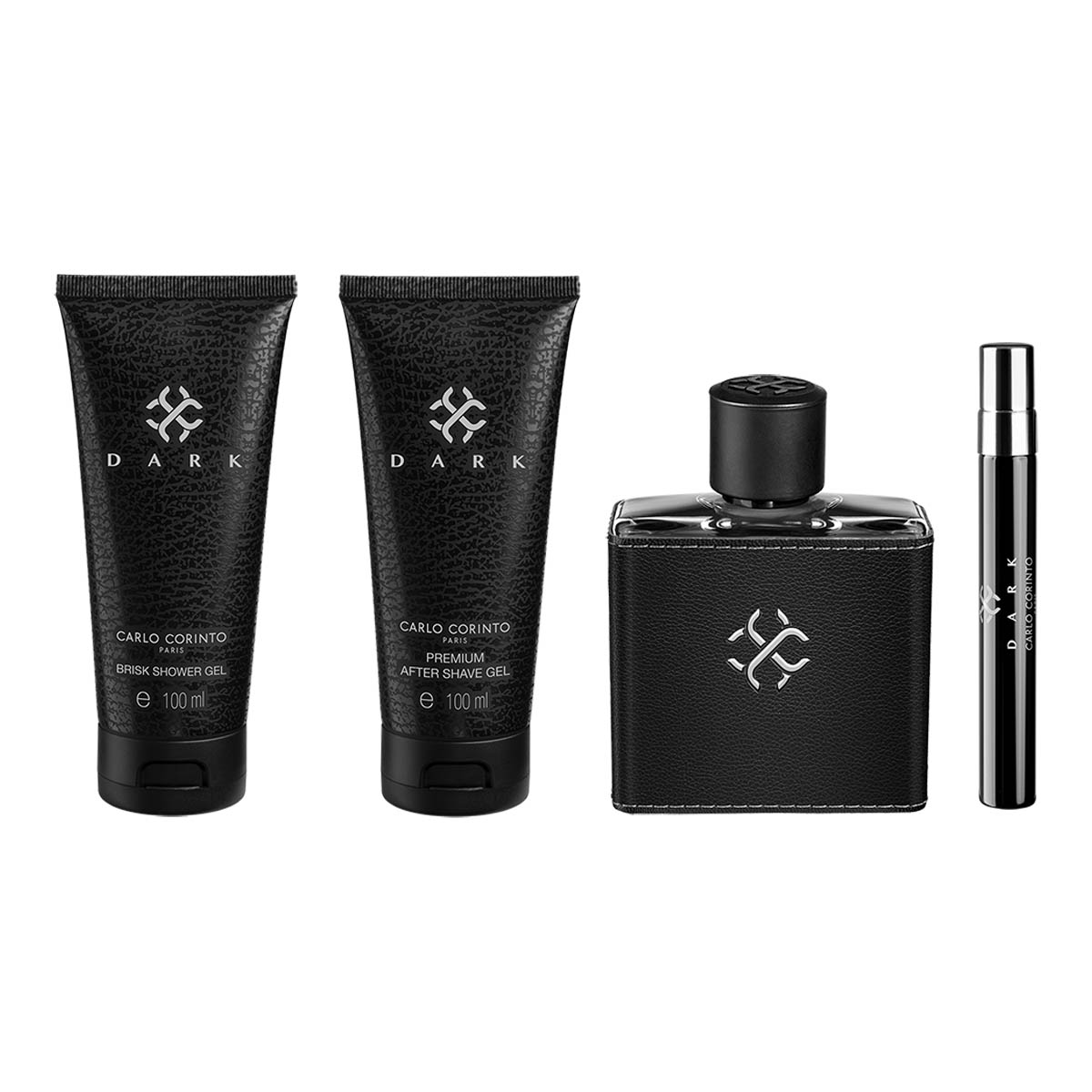 Set Eau De Parfum Carlo Corinto Fyw Dark Eau De Parfum 100 Ml + After Shave Gel 100 Ml + Body Shower Gel 100 Ml +Eau De Parfum 10 Ml para Hombre image number null