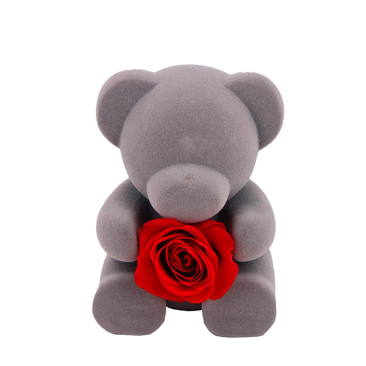 Home Nature caja de regalo y oso color gris con rosa roja 14.5*14.5*15 cm image number null
