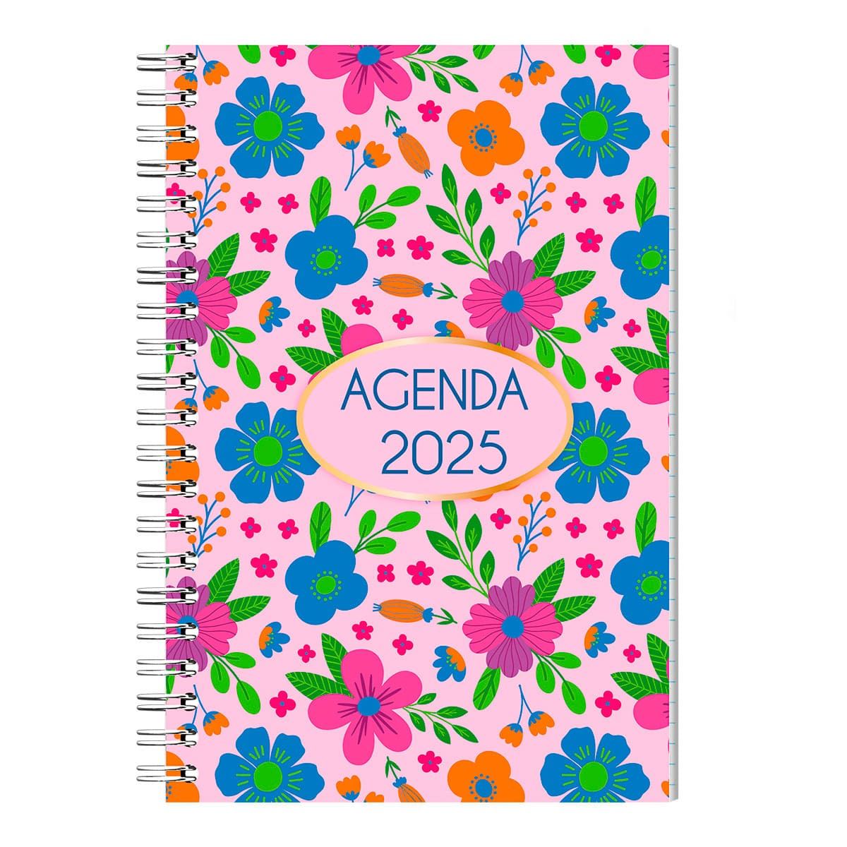 Agenda Básica 2025 con Espiral Diseño Floral Upak image number null