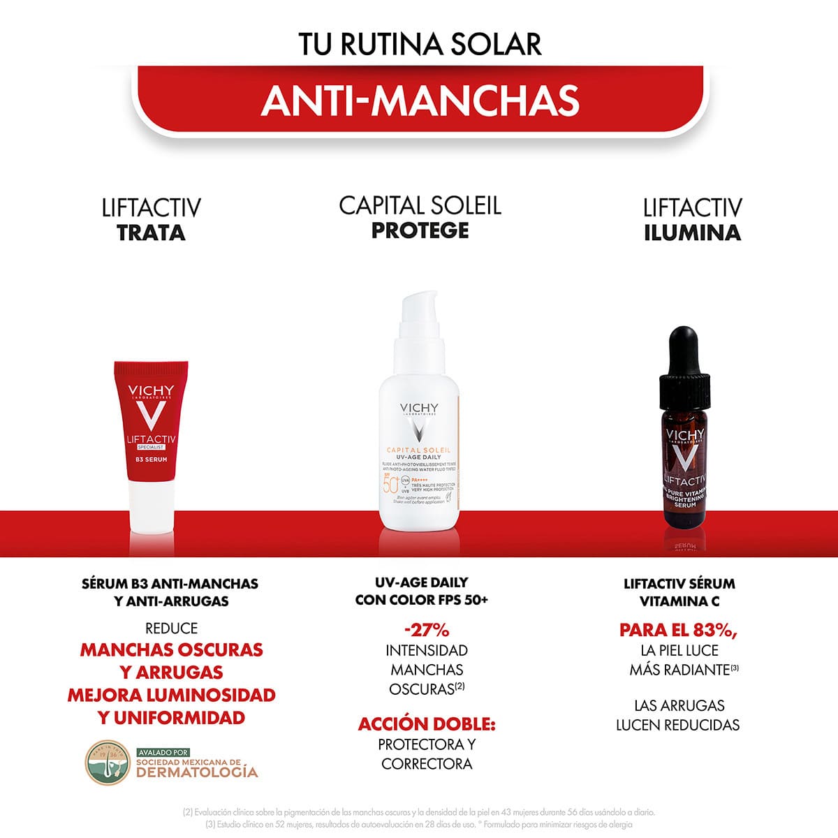 Vichy Capital Soleil UV Age Daily con Color FPS 50 + Liftactiv Specialist B3 S&eacute;rum + Liftactiv Vitamina C S&eacute;rum image number null