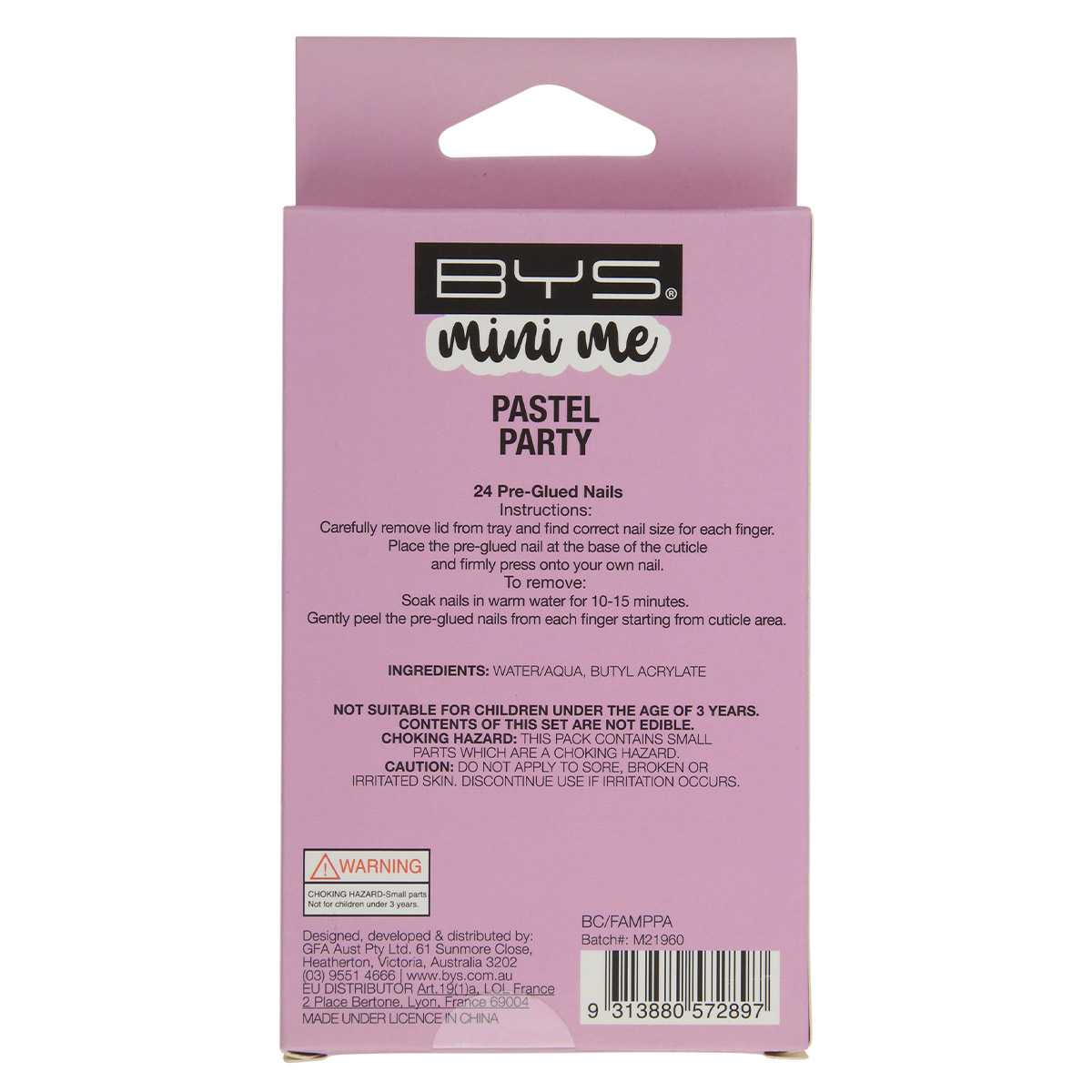 U&ntilde;as Decoradas 24 Piezas Pastel Party BM003 Bys Mini Me image number null