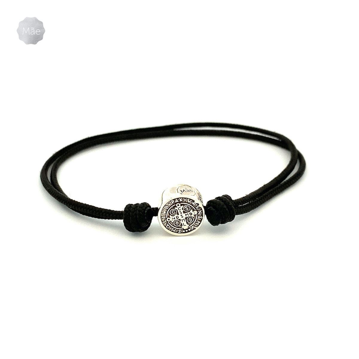 Pulsera con la medalla de San Benito cordon negro image number null