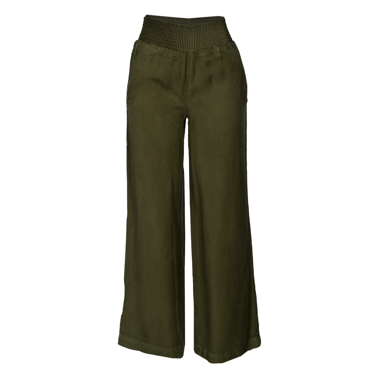 Pantal&oacute;n Liso Pata Ancha Philosophy Color Verde Talla Grande para Mujer image number null