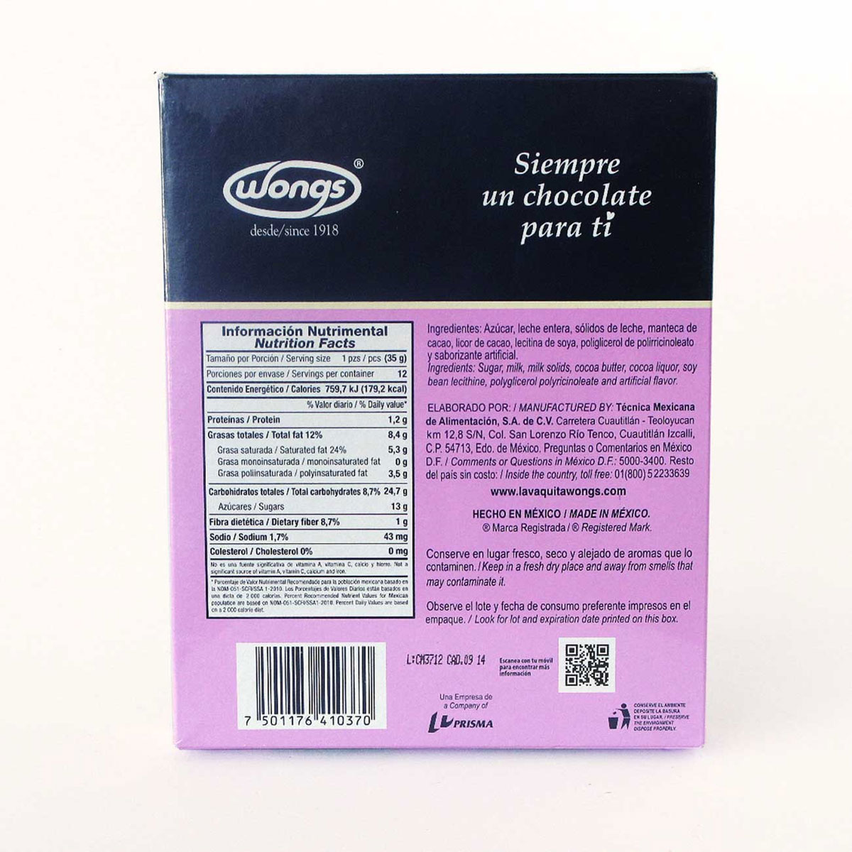 Chocolate Grande Vaquita 1 pza image number null