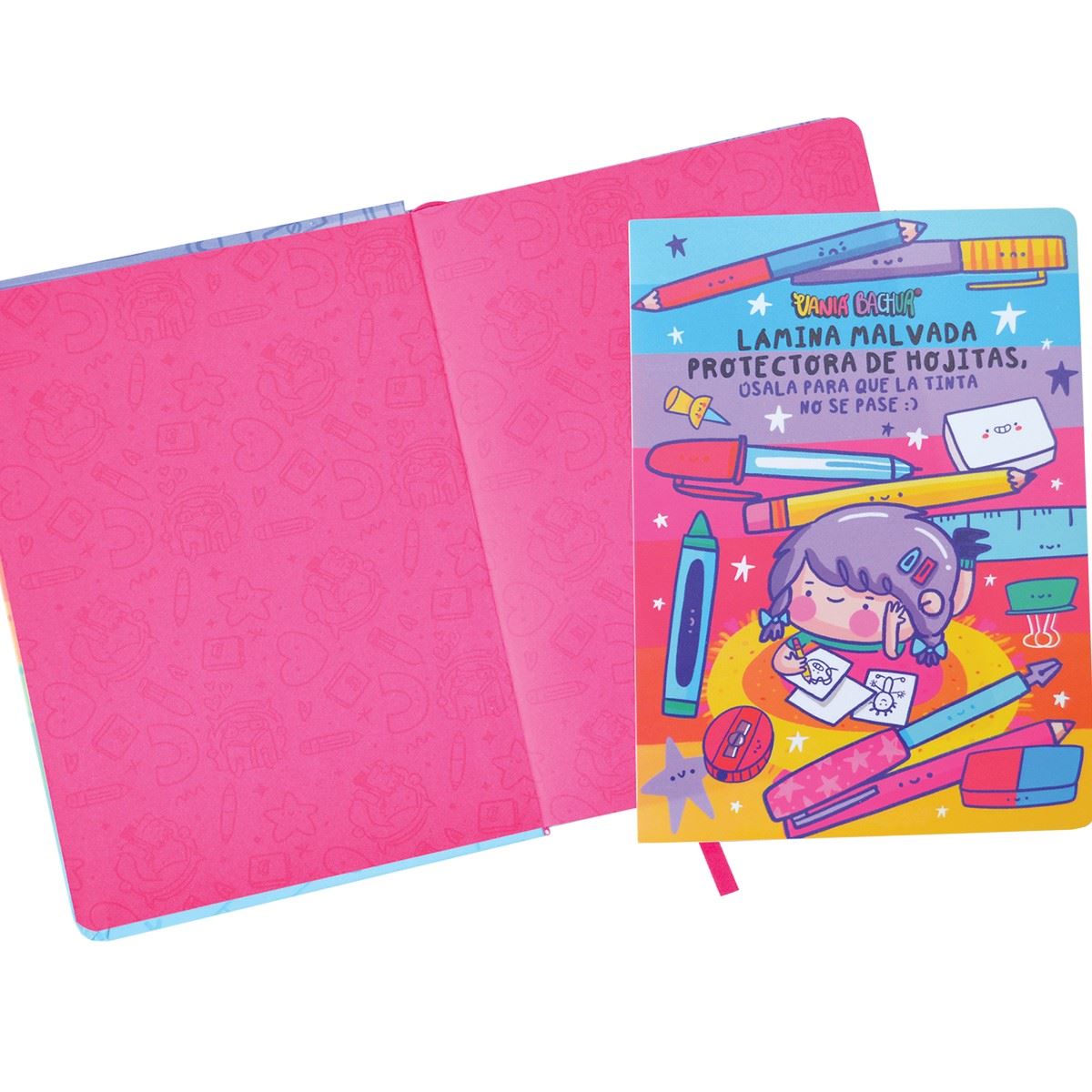 Libreta de Viaje Sketch Book Vania Bachur Dise&ntilde;o Multicolor con Frase image number null