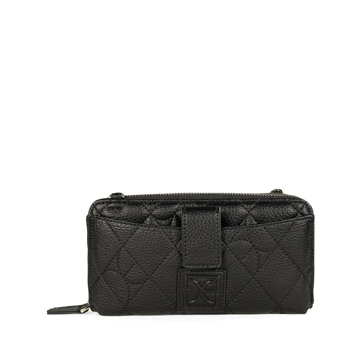 Billetera Cierre Doble Cloe Negra para Mujer image number null