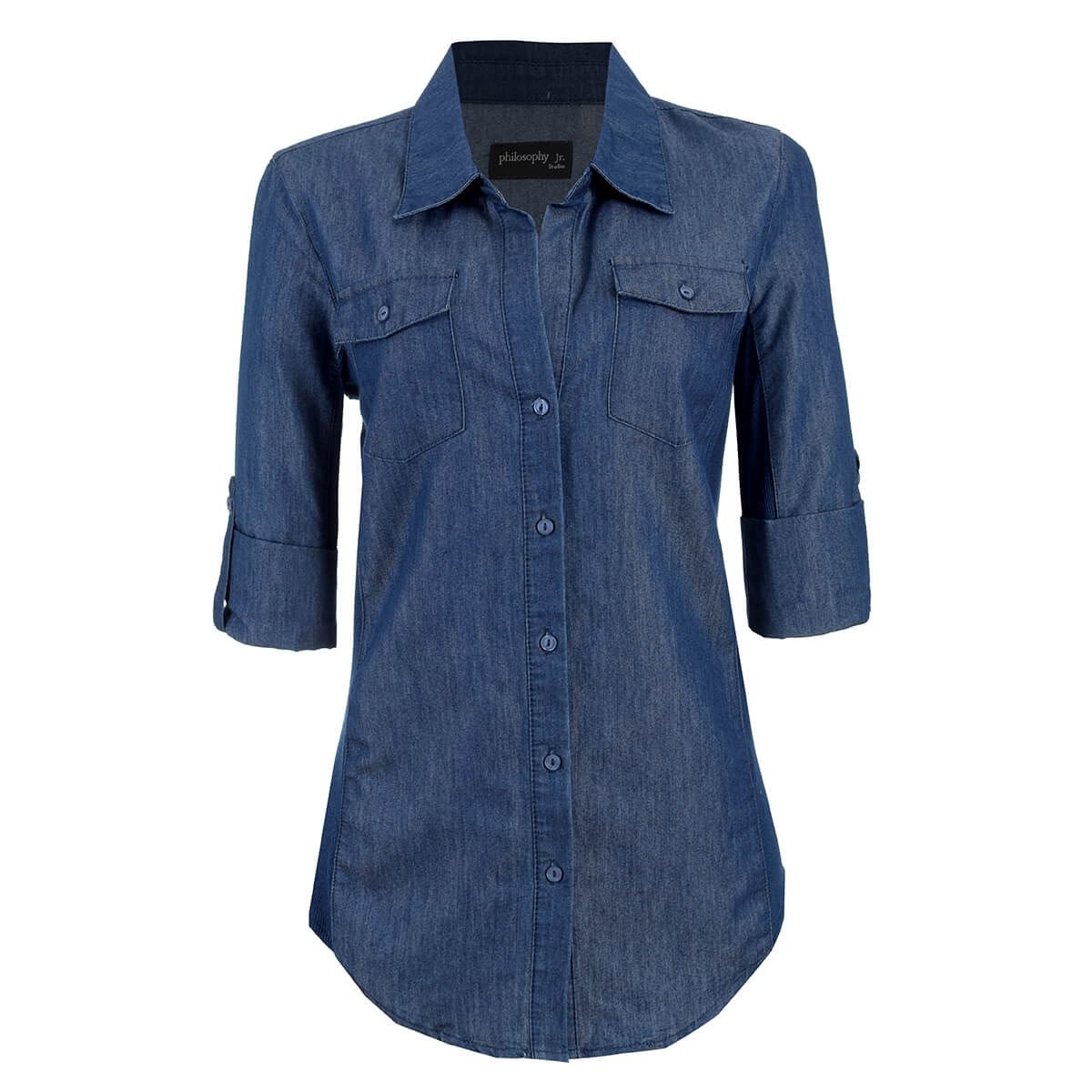 Blusa Camisera Philosophy Jr. Ch Azul Medio image number null