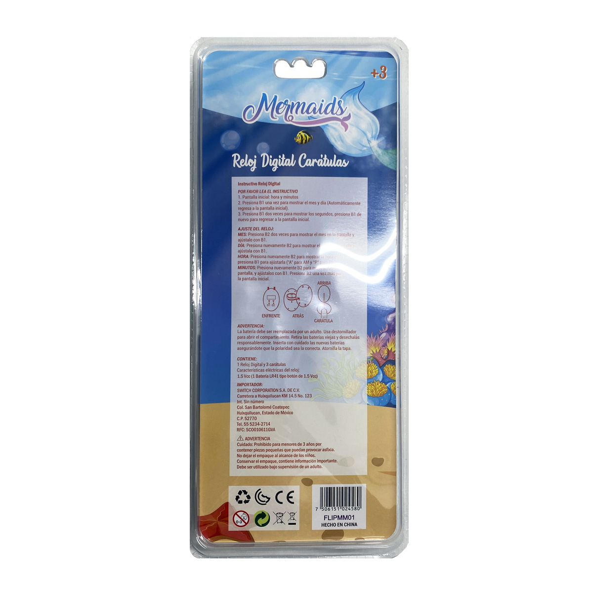 Reloj Digital con Caratulas Intercambiables Sirenitas Switch image number null
