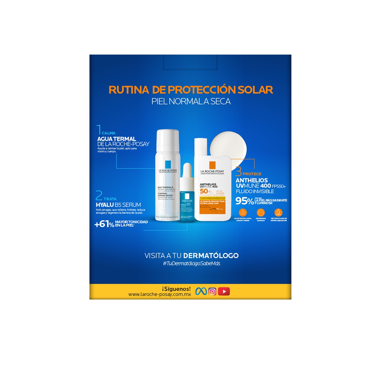 La Roche Posay Rutina De Protecci&oacute;n Solar Para Piel Normal A Seca image number null