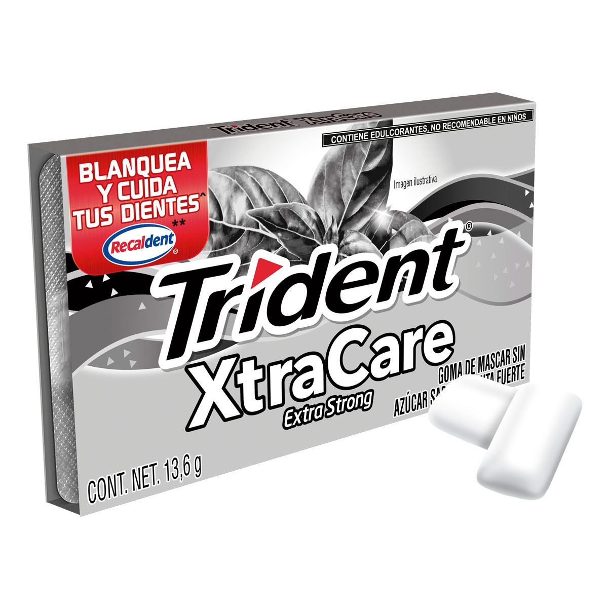 Chicles Trident Xtracare Menta Fuerte image number null