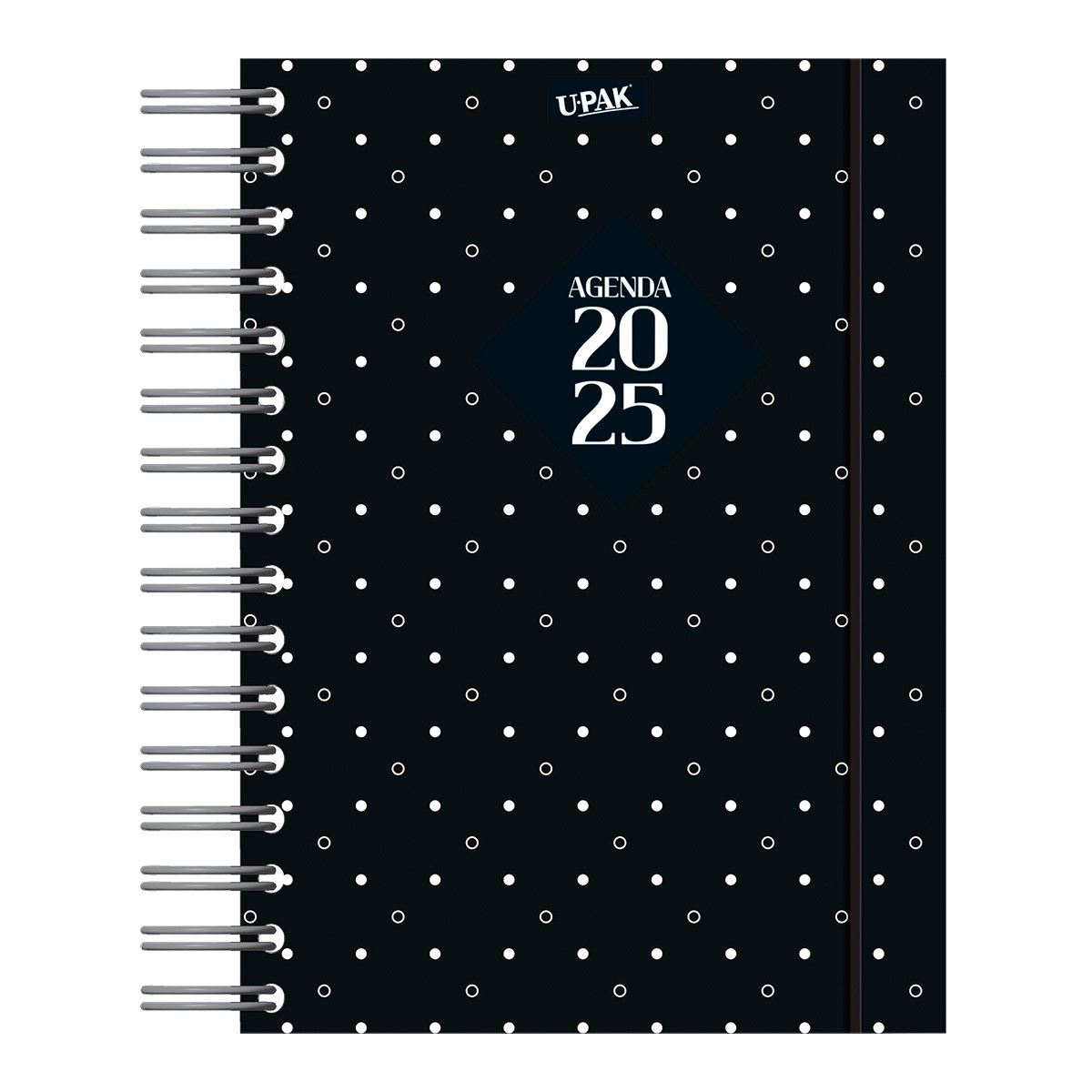 Agenda Premier 2025 con Espiral Dise&ntilde;o Texturas Elegantes Upak image number null