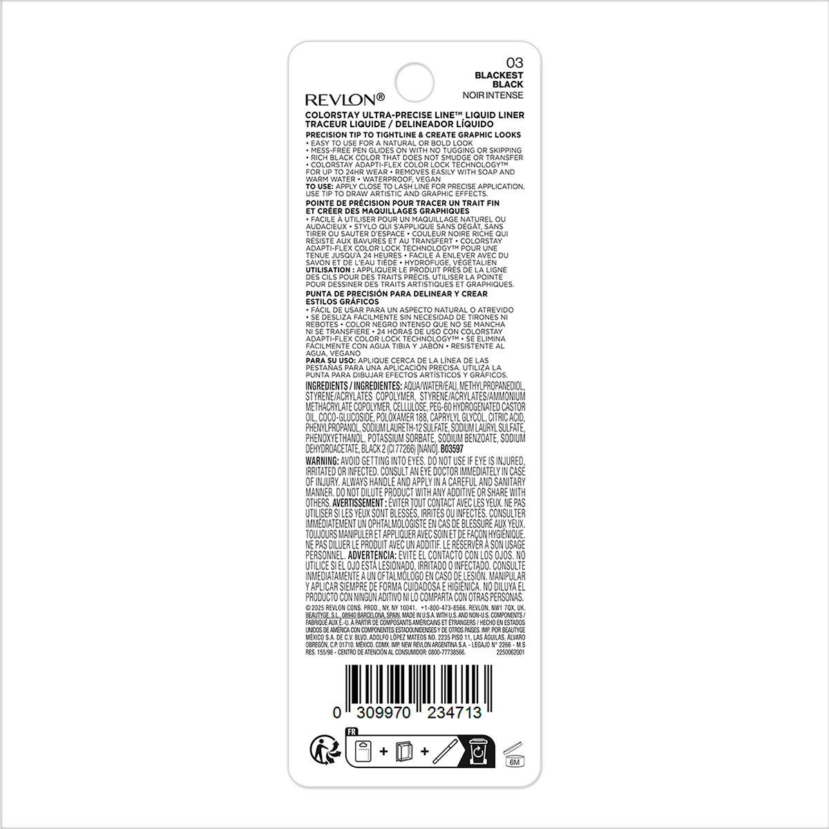 Delineador Para Ojos Revlon Ultra-Precise Line&trade; Blackest Black image number null