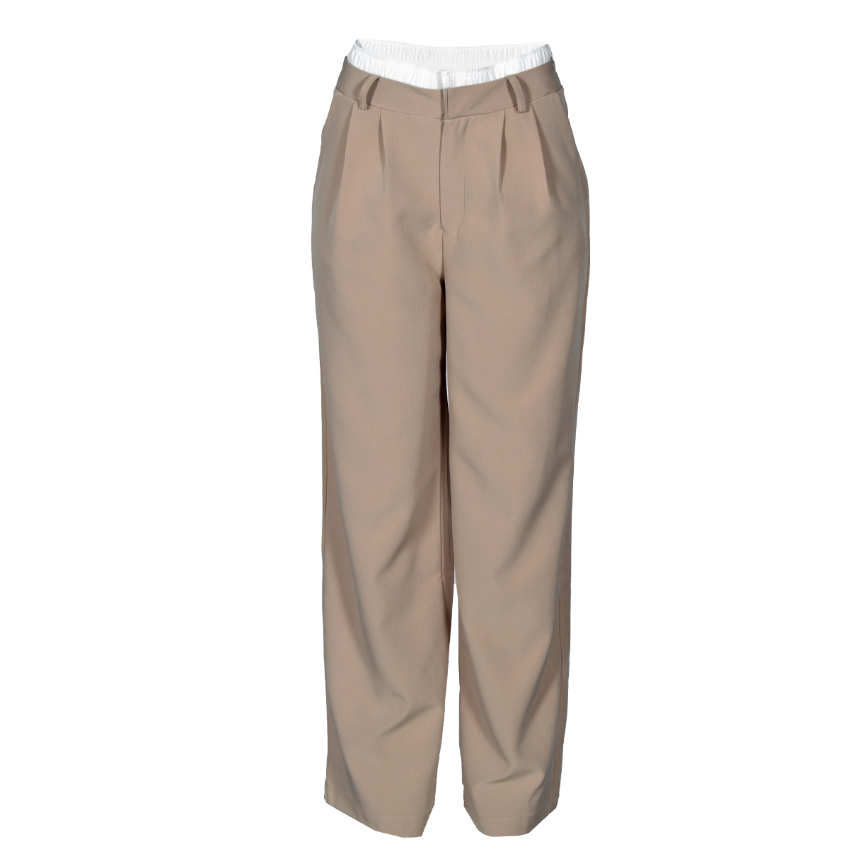 Pantal&oacute;n Recto con Vivos En Cintura Philosophy Color Beige Talla Grande para Mujer image number null