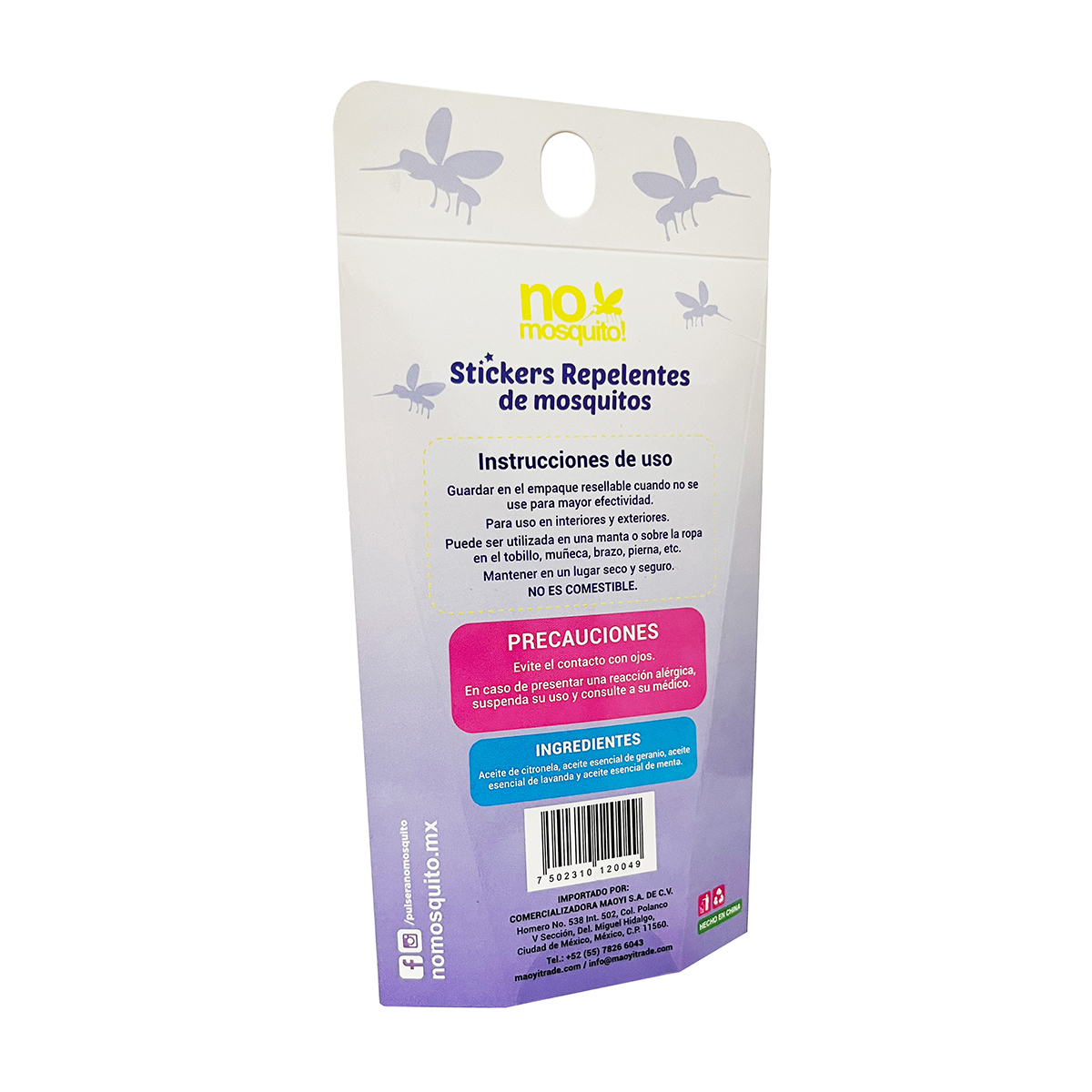 Pack Stickers Repelentes de Mosquitos No Mosquito image number null