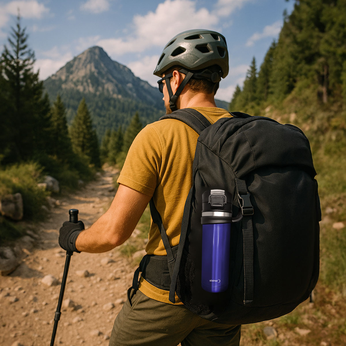 Termo Acero Inoxidable de Doble Pared STEINER 450 ml Color Azul image number null