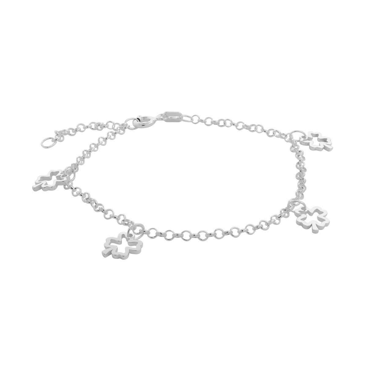 Pulsera Tr&eacute;boles Calados Plata, Pulsera, Redonda, Villalpando image number null