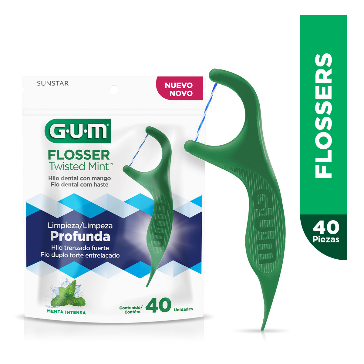 Flosser Twisted Mint 40pzs GUM image number null