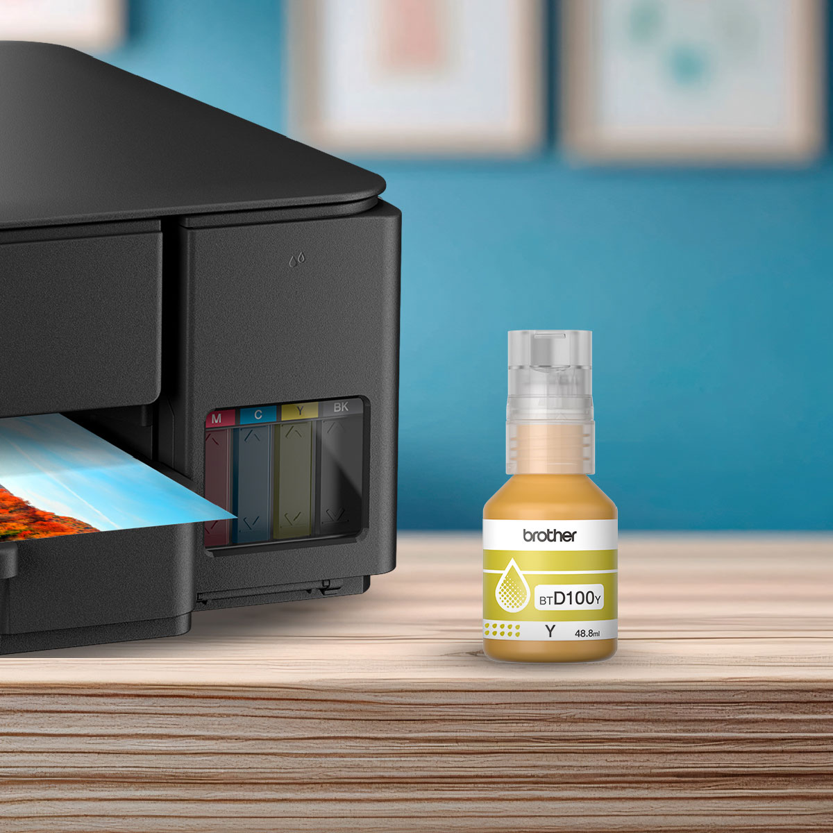 Botella de tinta de color amarillo de ultra alto rendimiento BTD100Y image number null