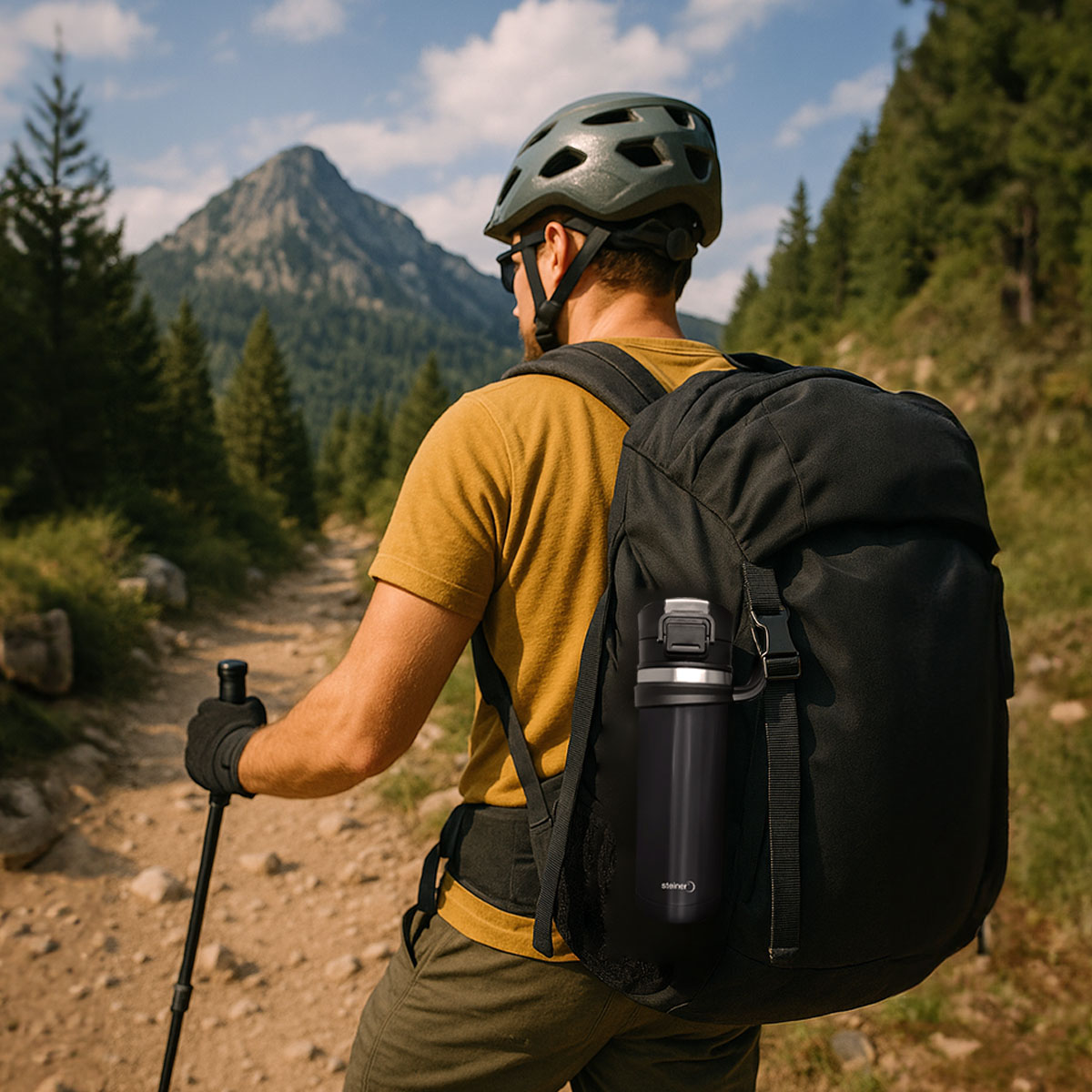 Termo Acero Inoxidable de Doble Pared STEINER 450 ml Color Negro image number null