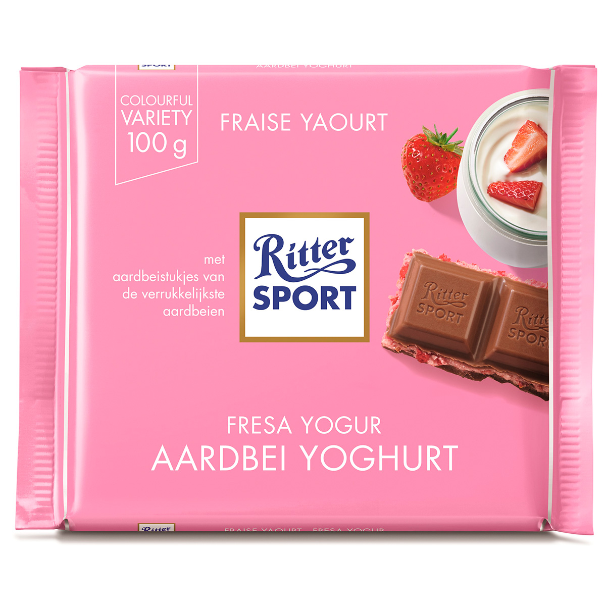 Chocolate con Leche y Sabor a Yogurt de Fresa 100 gr FEASTABLES image number null