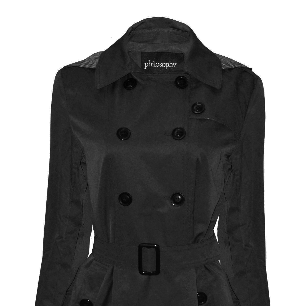 Gabardina con Capucha y Cintur&oacute;n Philosophy Talla Mediana para Mujer image number null