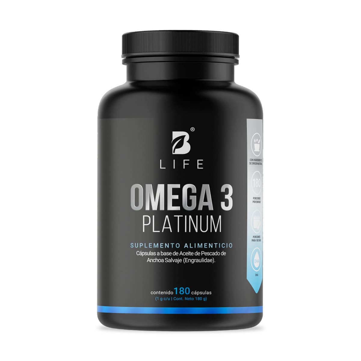 Omega 3 Platinum 180 C&aacute;psulas B Life image number null