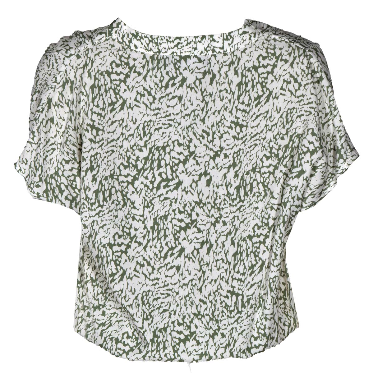 Blusa Estampada con Escote Cruzado Philosophy Talla Extra Grande Color Verde Combinado para Mujer image number null