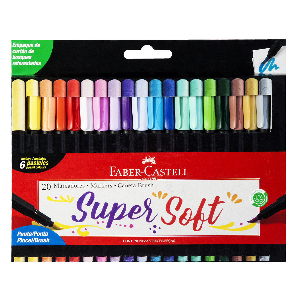 Caja Con 20 Marcadores Supersoft Faber-Castell image number null
