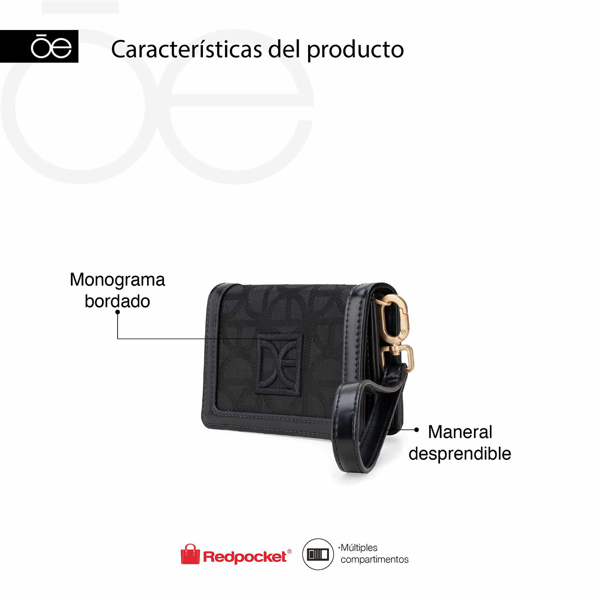 Billetera Flap Cloe Color Negro para Mujer image number null