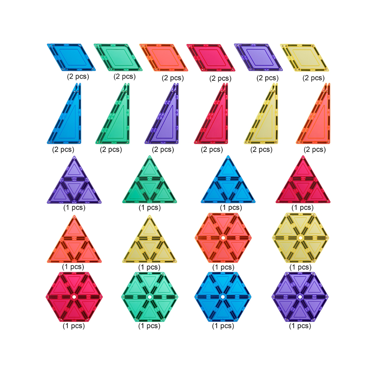 Set Mosaicos Magnéticos Geométrico 36 Piezas Learn & Grow Toys image number null