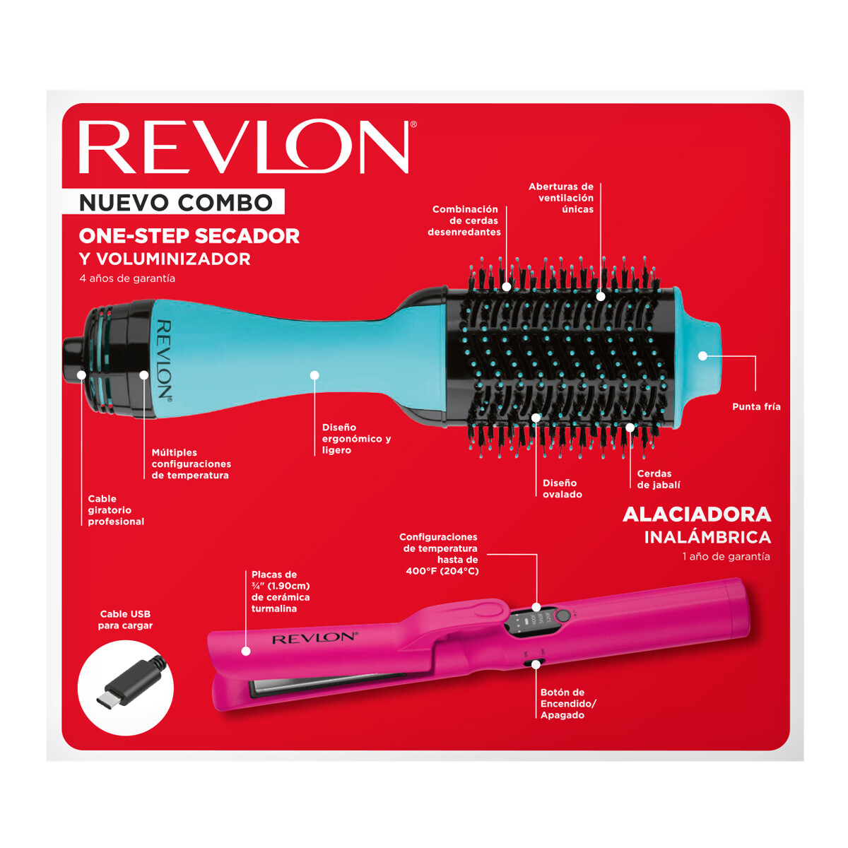 Combo Volumizer + Alaciadora Revlon image number null