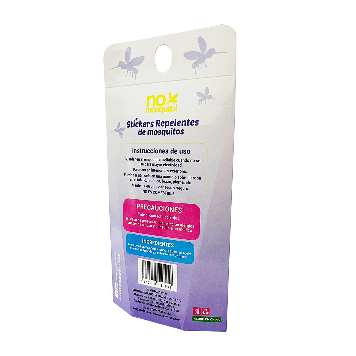 Pack Stickers Repelentes de Mosquitos No Mosquito image number null