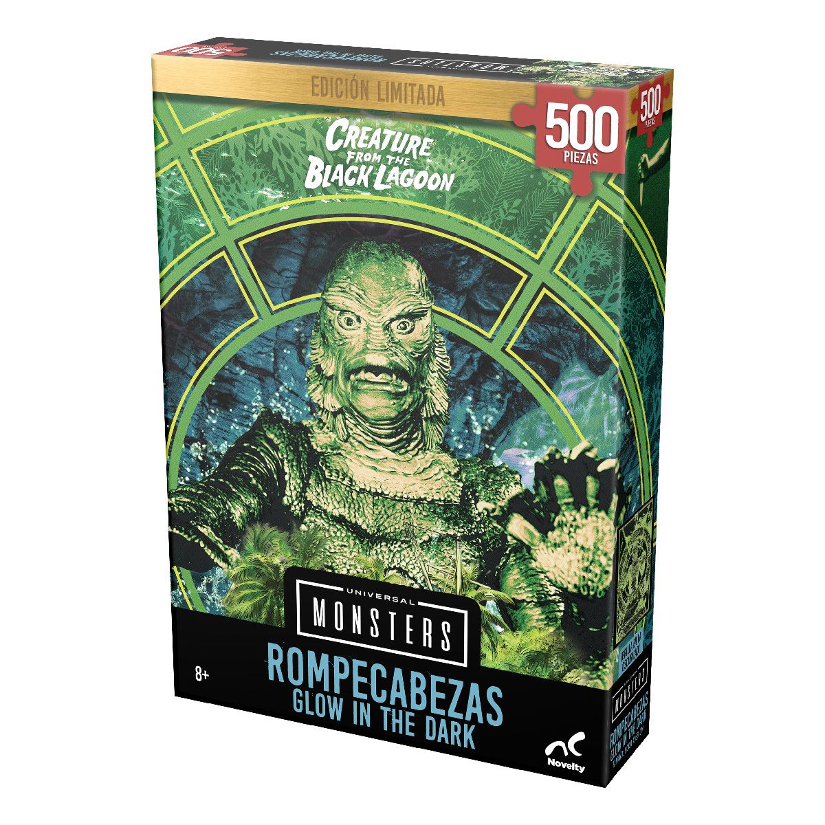 Rompecabezas Edici&oacute;n Limitada Monstruos Cl&aacute;sicos Glow in the Dark Laguna Negra 500 piezas image number null