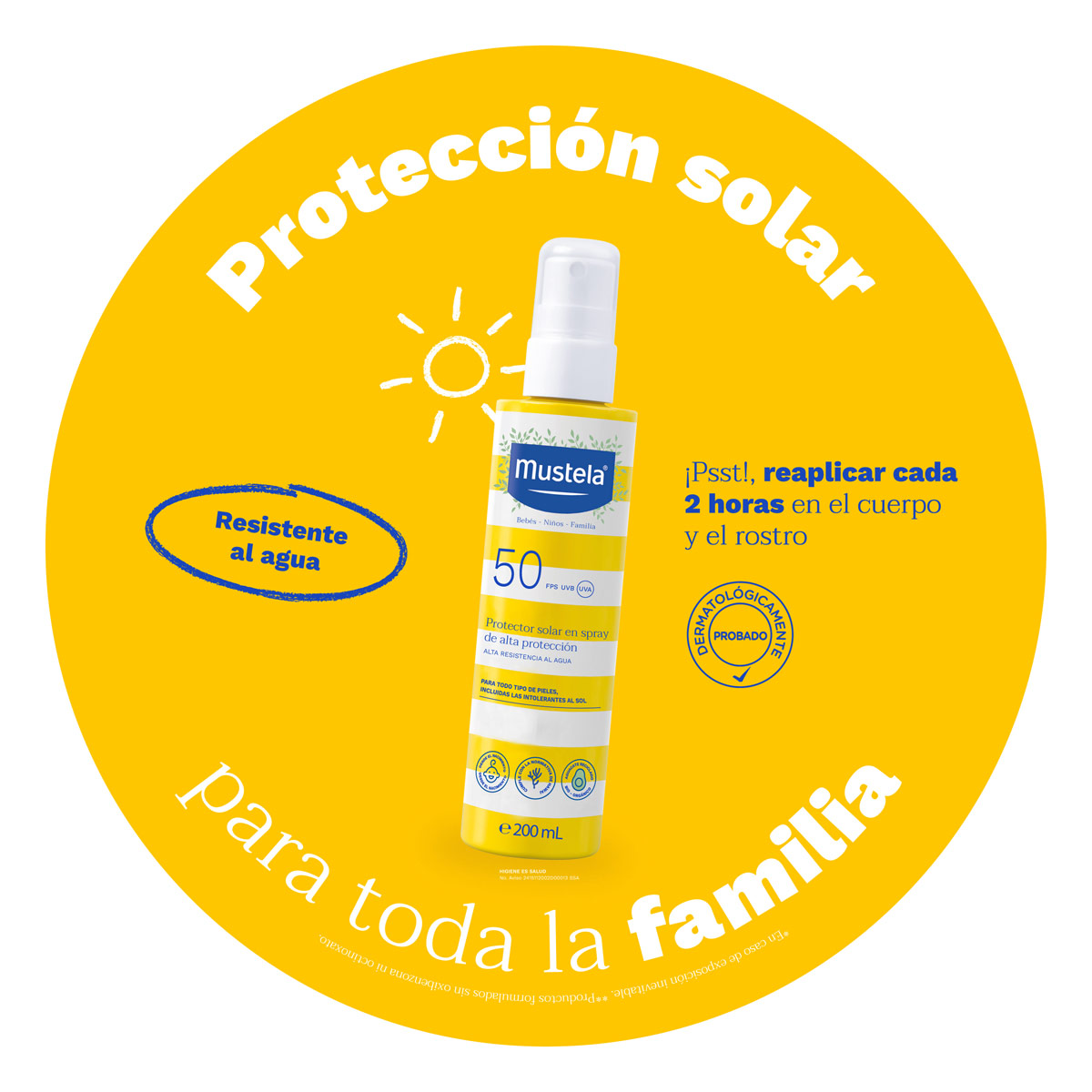Mustela Spray Solar de Alta Protección SPF 50 200ml image number null