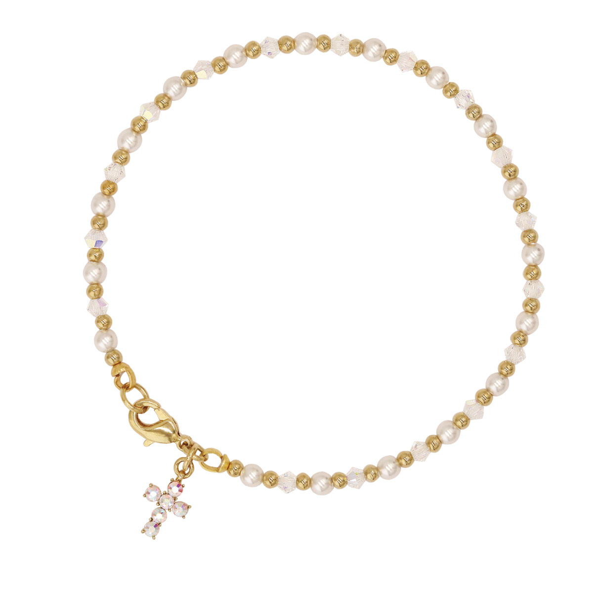 Pulsera Joyer&iacute;a Religiosa De Perlas image number null