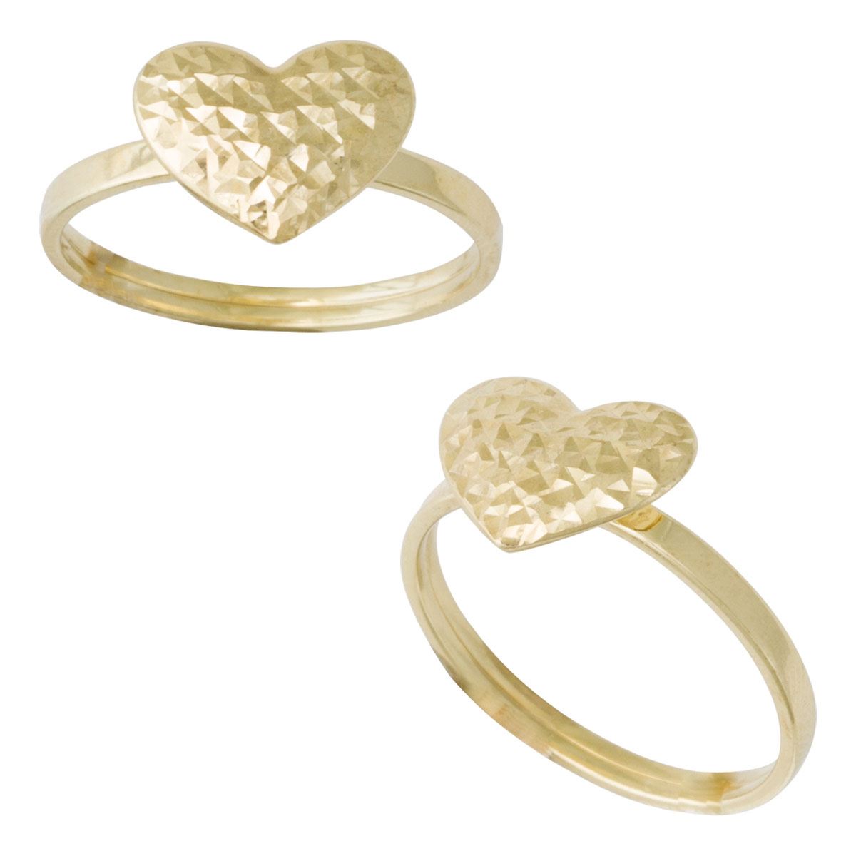 Anillo Corazon Diamantado Amarillo de Oro 14K, Sini image number null