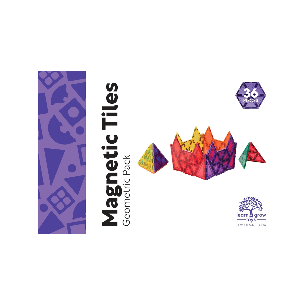 Set Mosaicos Magnéticos Geométrico 36 Piezas Learn & Grow Toys image number null