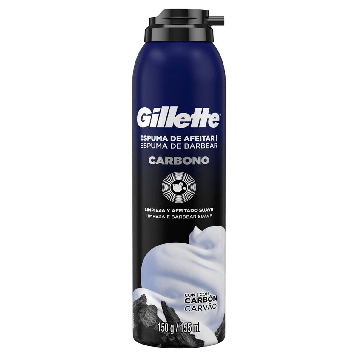 Gillette Carbono Espuma de Afeitar con Carbón Activado 155 ml image number null