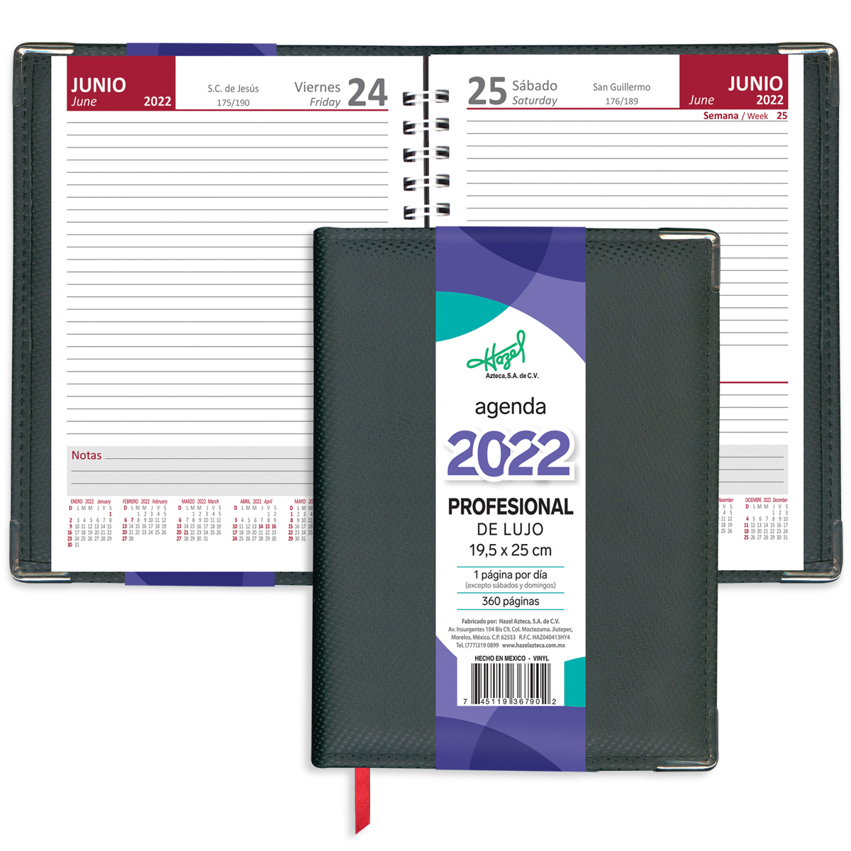 Agenda Profesional Lujo Negra X Dia Ofi-Pro image number null