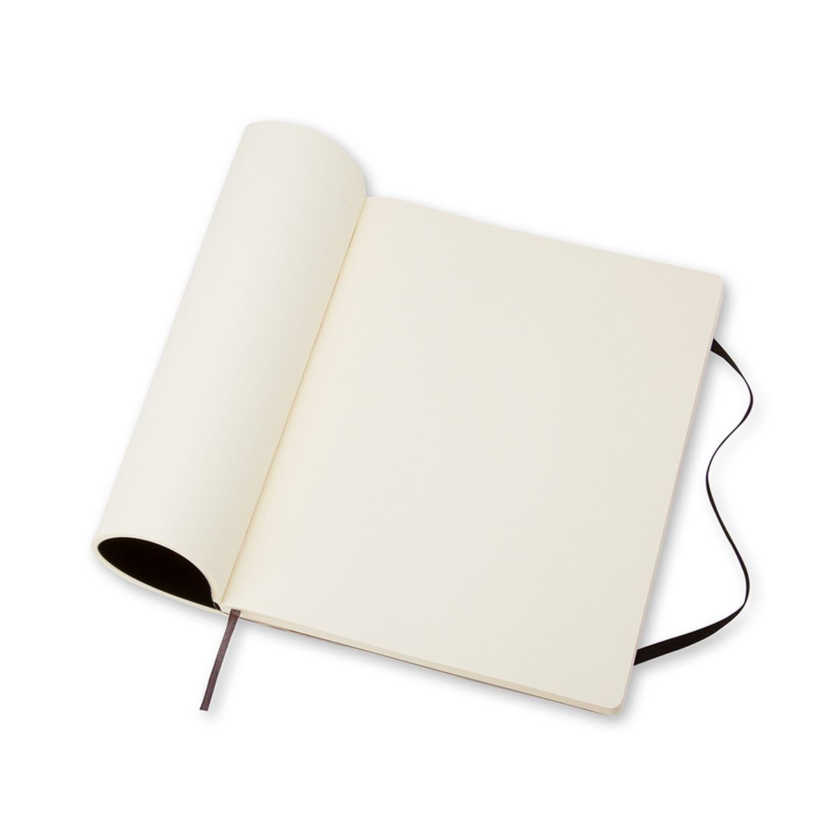 Libreta Cl&aacute;sica Extra Grande Negra Hoja Blanca Pasta Suave image number null