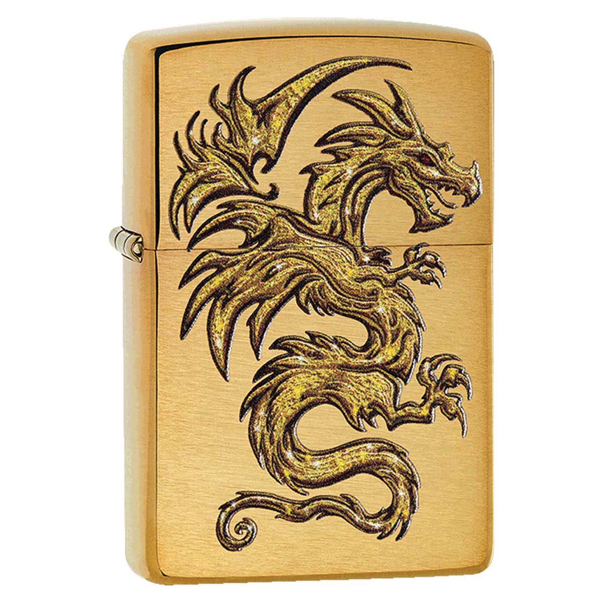 Encendedor Zippo Color Dorado Dise&ntilde;o Drag&oacute;n image number null