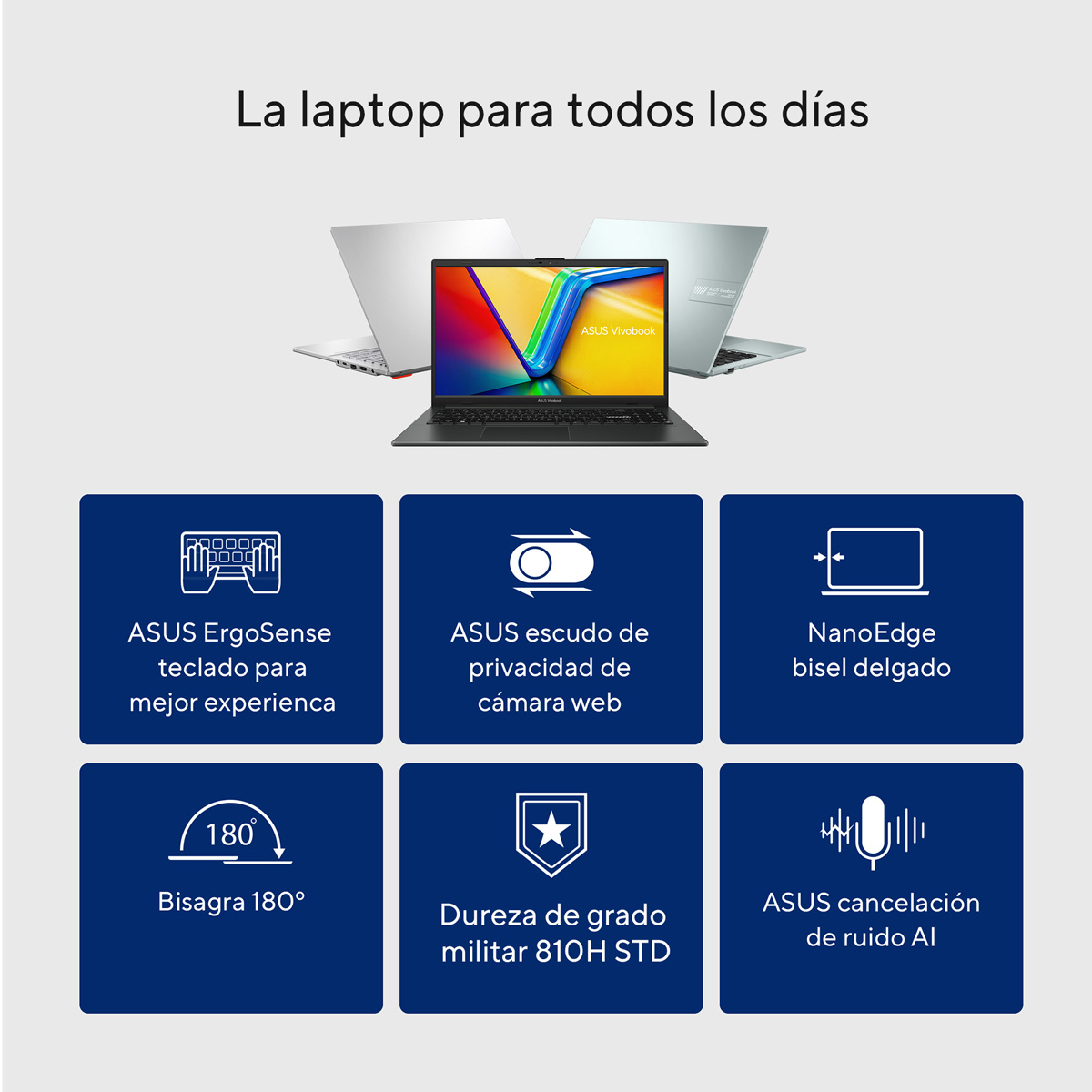 Laptop ASUS VivoBook E1504GA-NJ163W CI3-N305 8 RAM 512SSD+Mochila y Mouse image number null