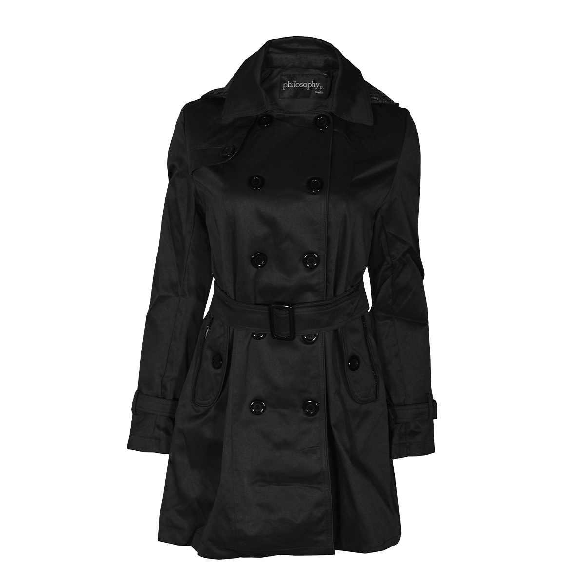 Gabardina con Solapa y Capucha Philosophy Talla Grande para Mujer image number null