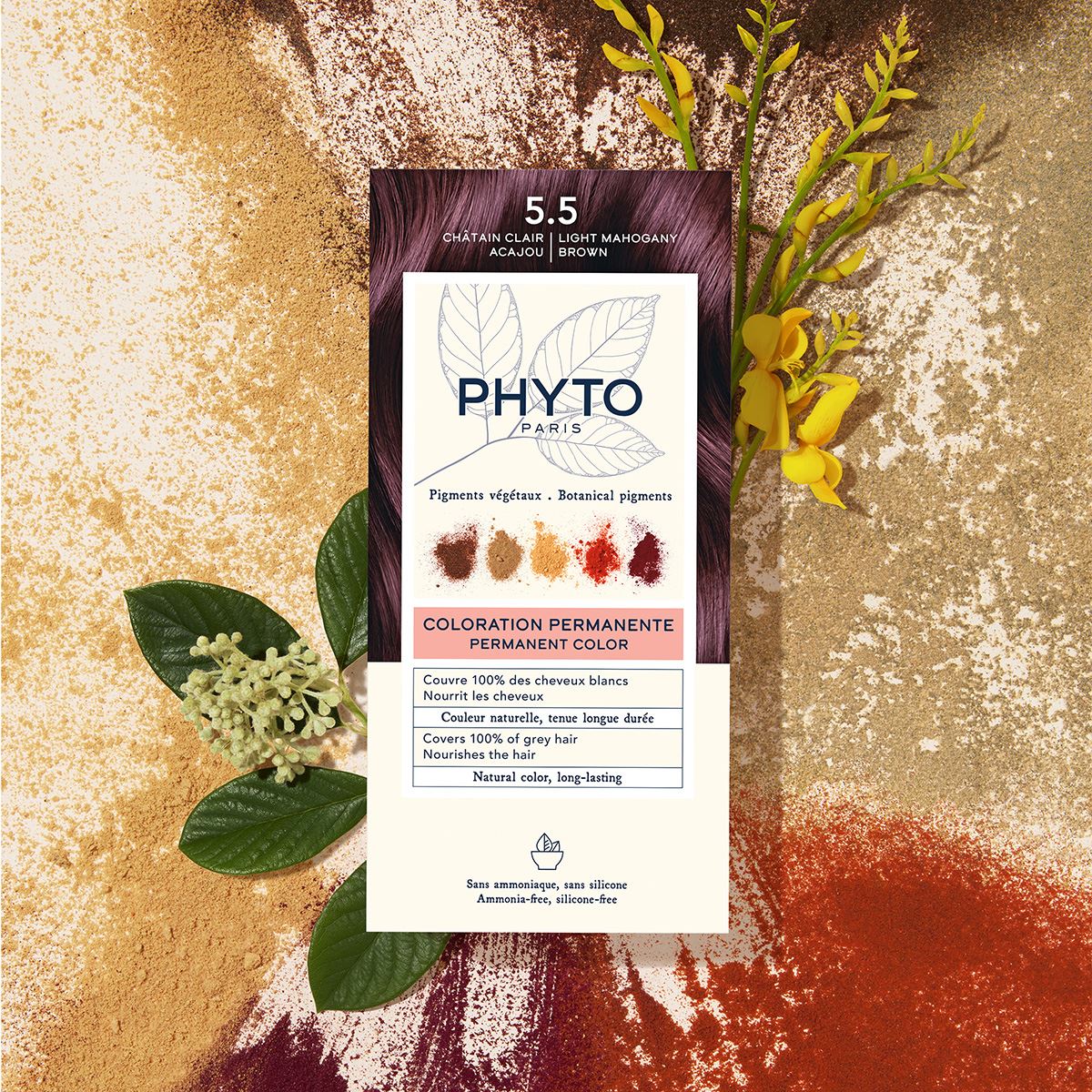 Tinte Phyto Color 5.5 Castaño claro caoba Phyto image number null