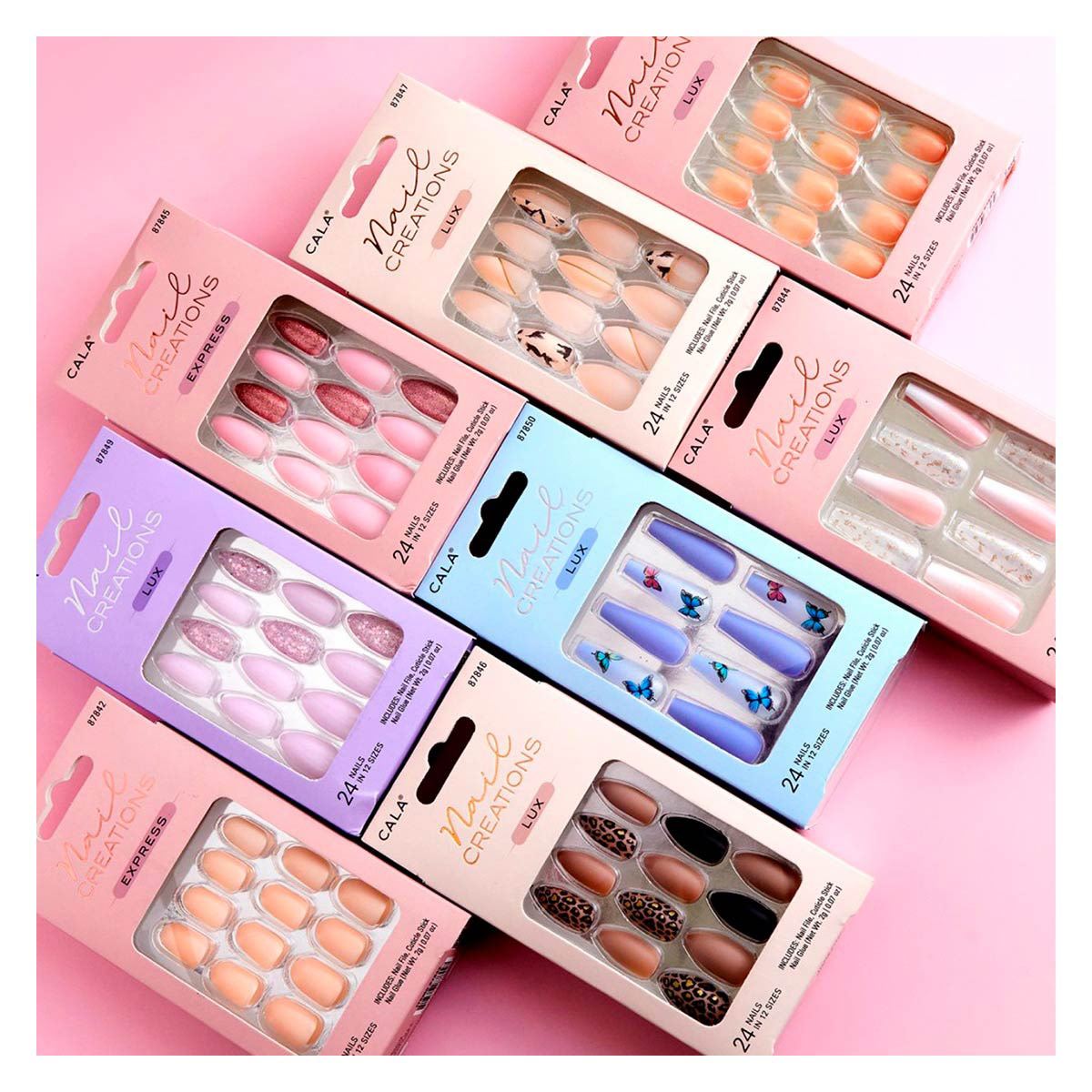 Kit Uñas Postizas Medium Coffin Negro Matte 24 piezas image number null