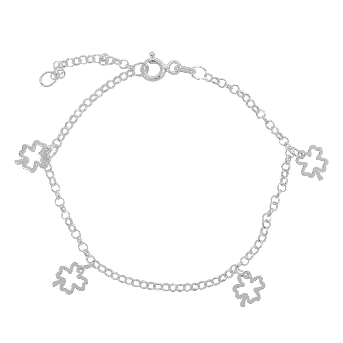 Pulsera Tr&eacute;boles Calados Plata, Pulsera, Redonda, Villalpando image number null