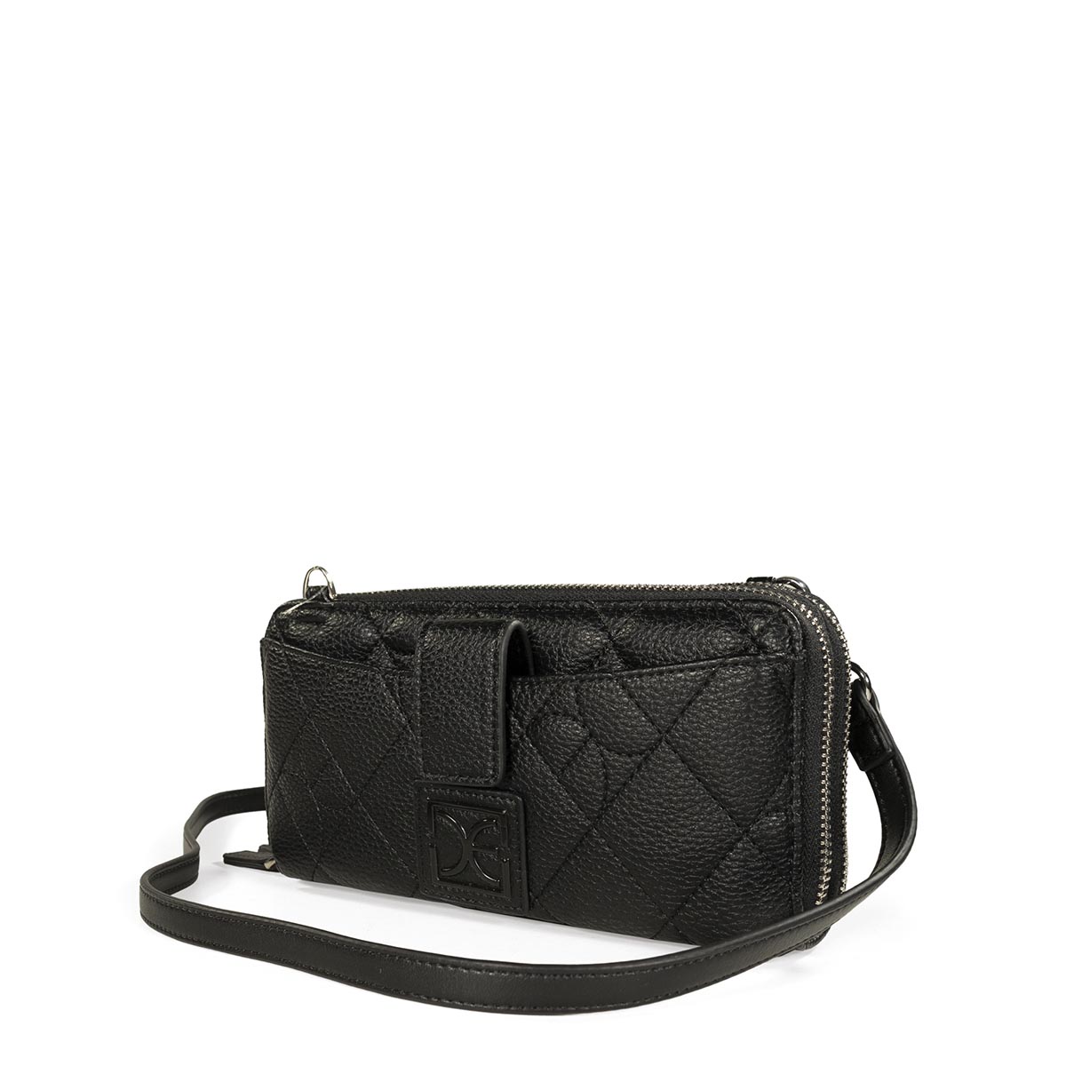 Billetera Cierre Doble Cloe Negra para Mujer image number null